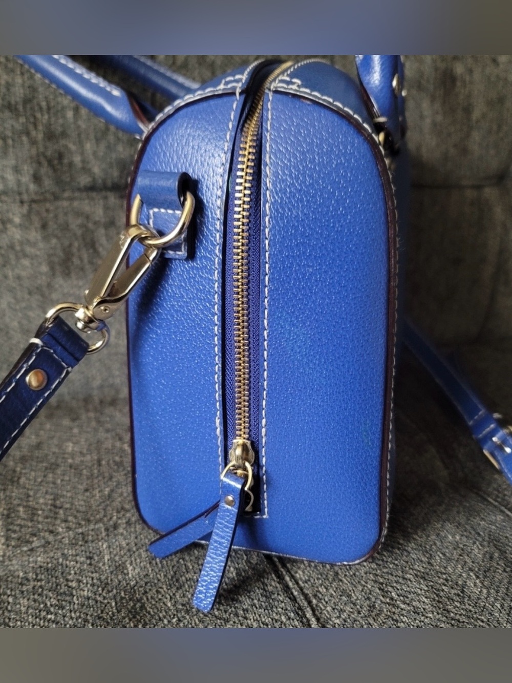 Kate Spade Wellesley Alessa Holiday Blue Leather Satchel Crossbody Bag - EUC - Picture 10 of 15